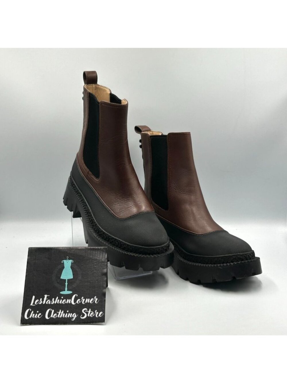 Coach Women's Walnut Brown Leather Jalya Chelsea Ankle Boots Size 9 3630 - Picture 10 of 16